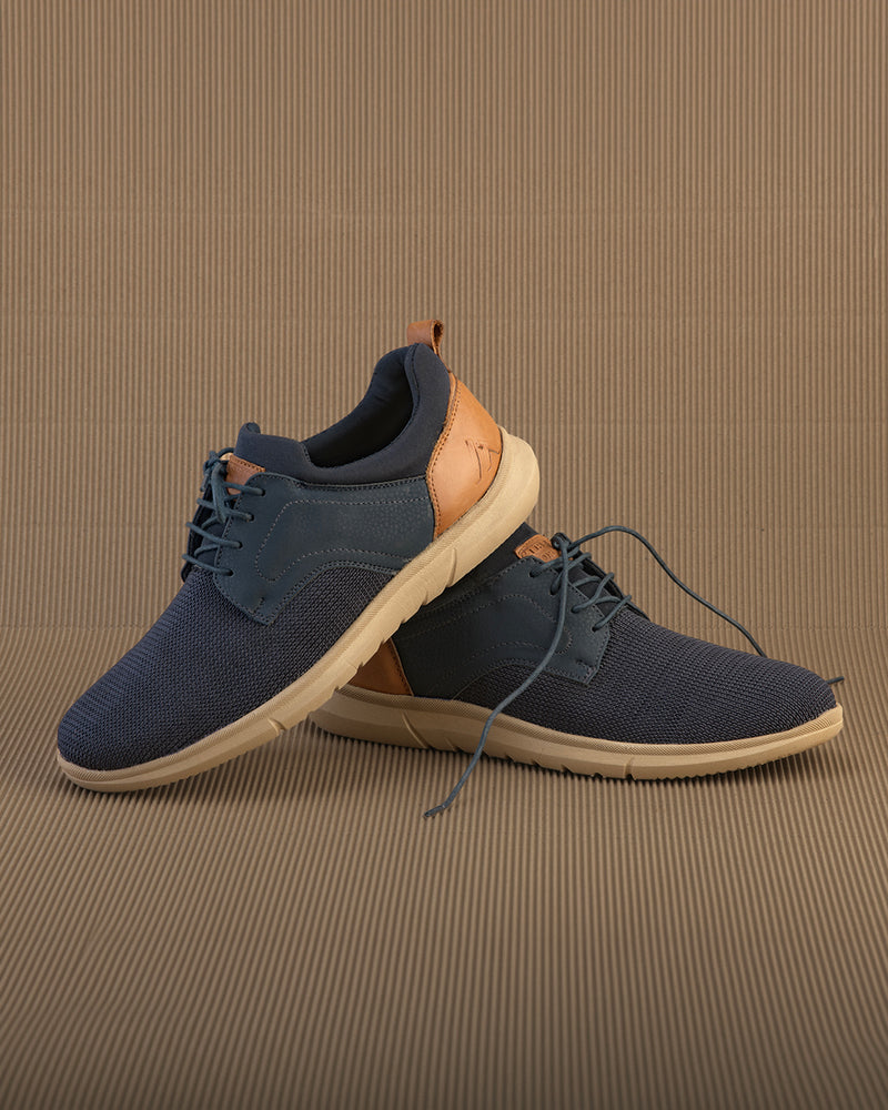 Men's Blue Perforated EVA Sole Slip On Casual Sneakers Shoes