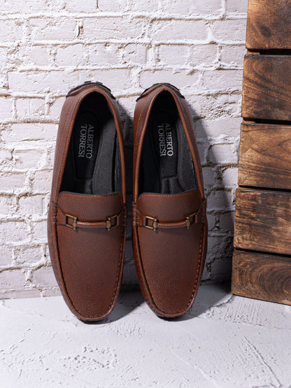 Alberto Torresi Mild Grained Synthetic Buckled Tan Men&