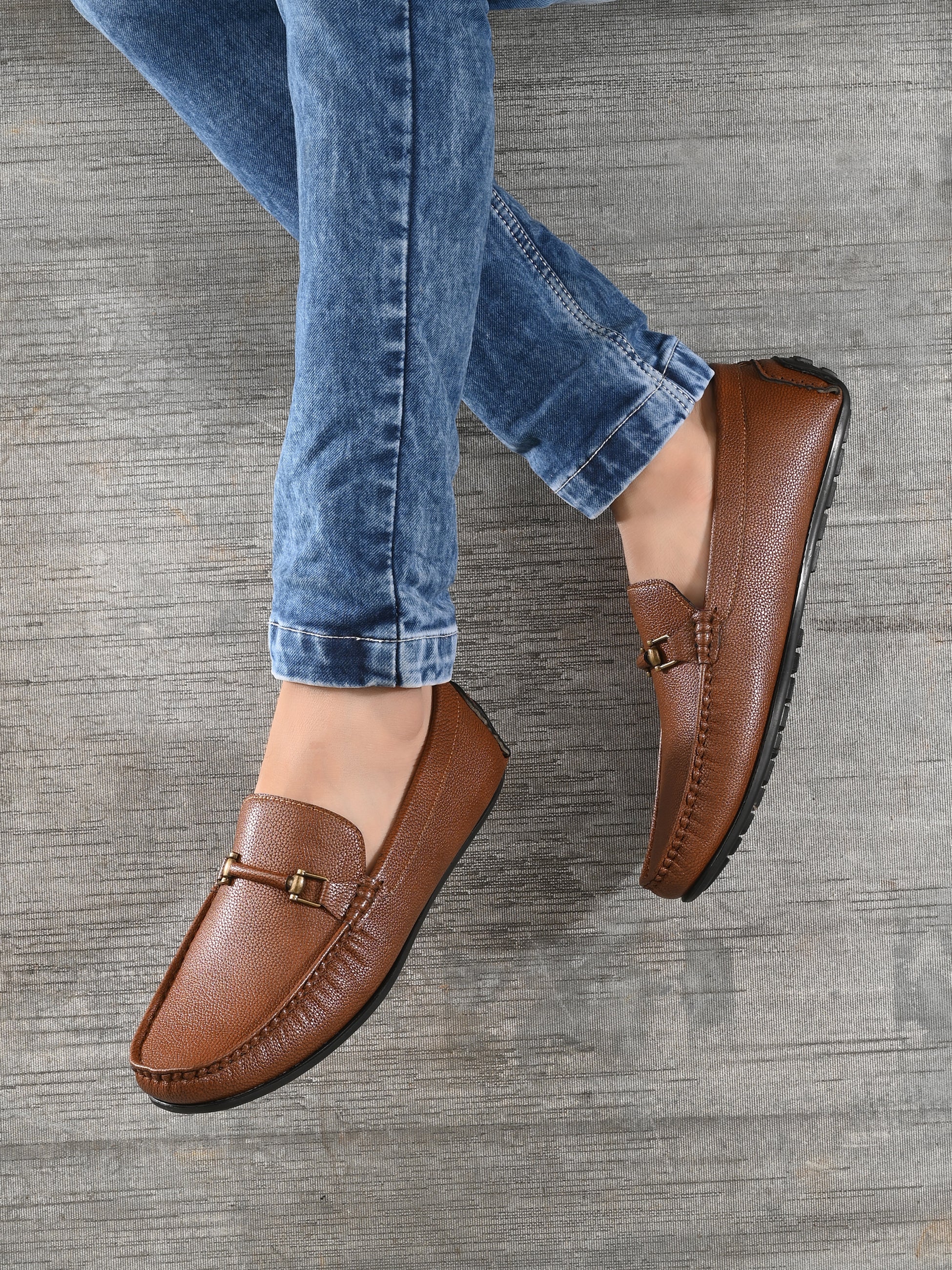 Alberto Torresi Mild Grained Synthetic Buckled Tan Men&