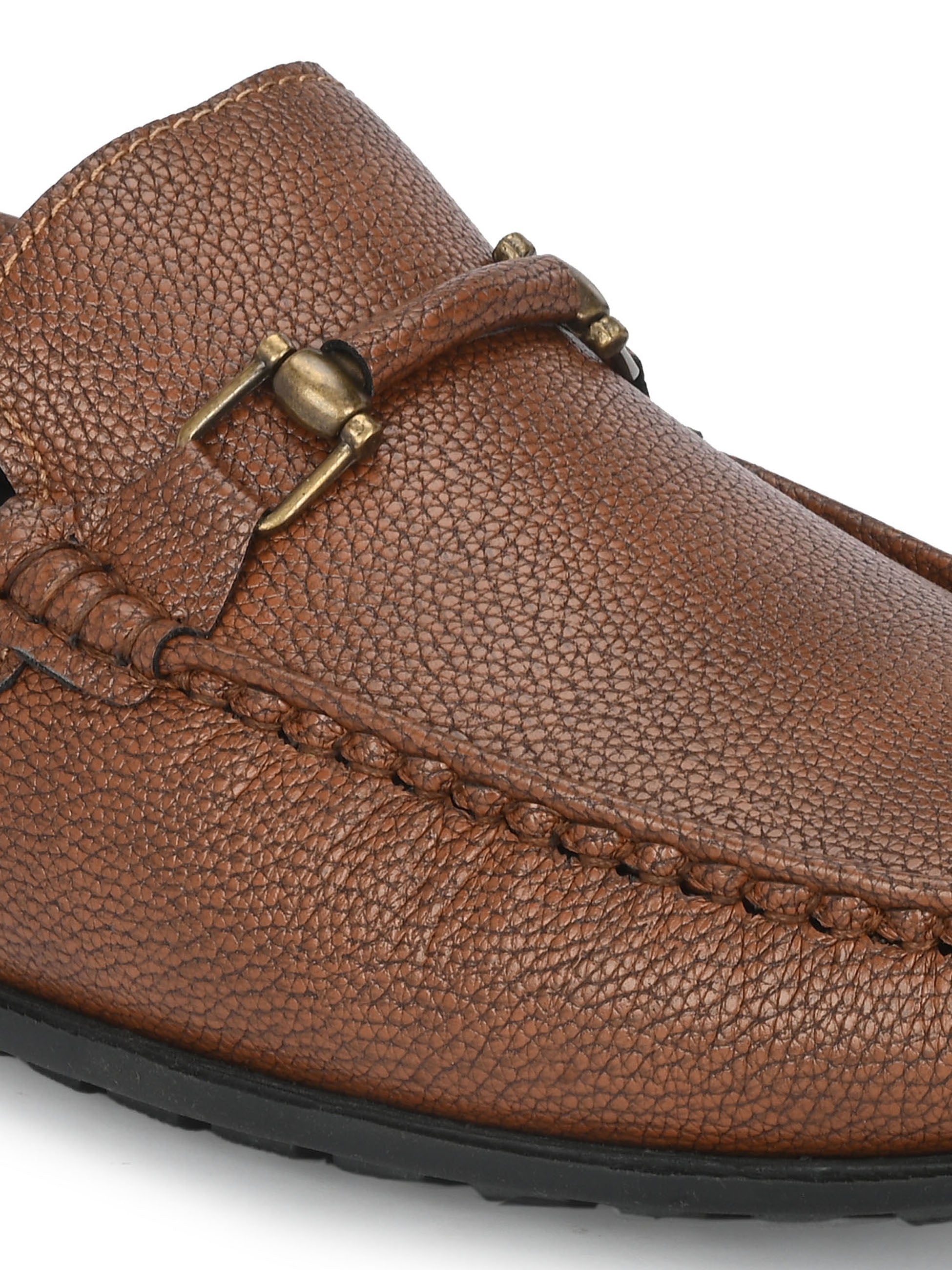 Alberto Torresi Mild Grained Synthetic Buckled Tan Men&