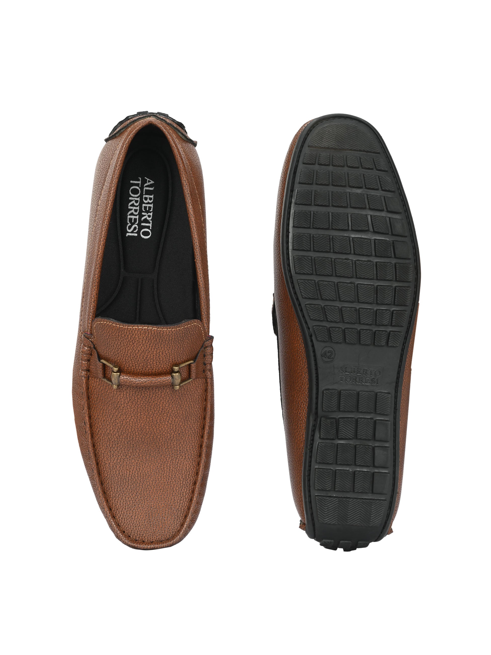 Alberto Torresi Mild Grained Synthetic Buckled Tan Men&