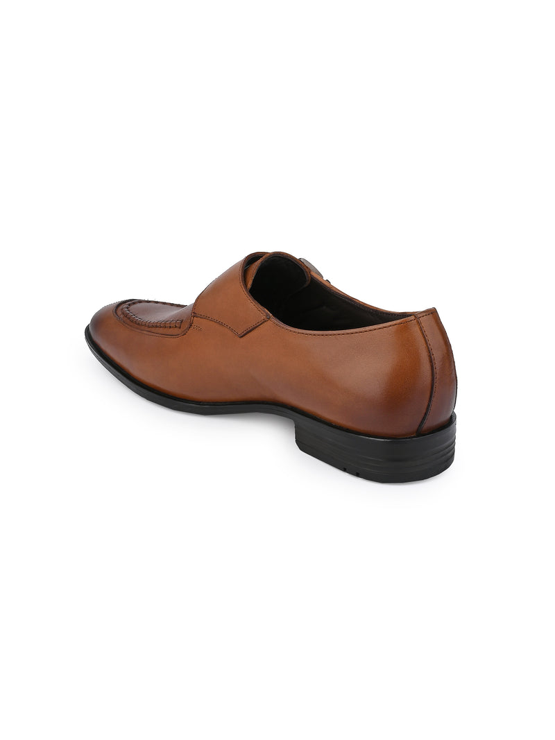 Alberto Torresi Genuine Leather Monk Shoes Dark Brown