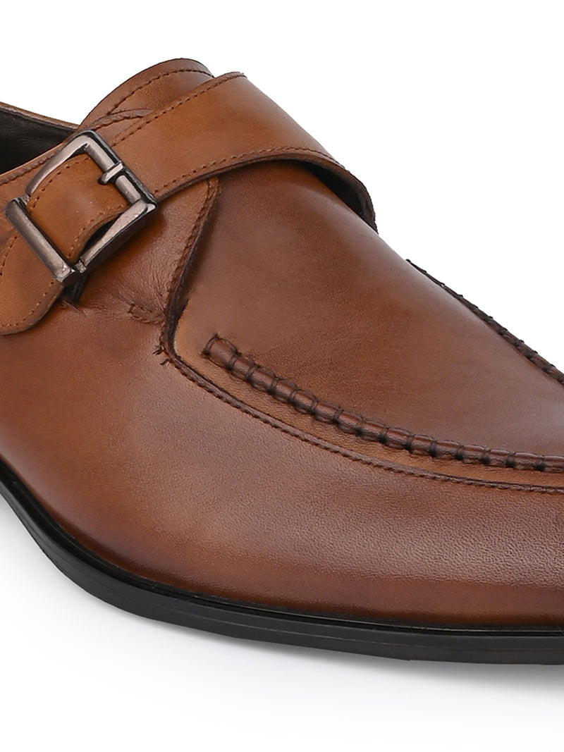 Alberto Torresi Genuine Leather Monk Shoes Dark Brown