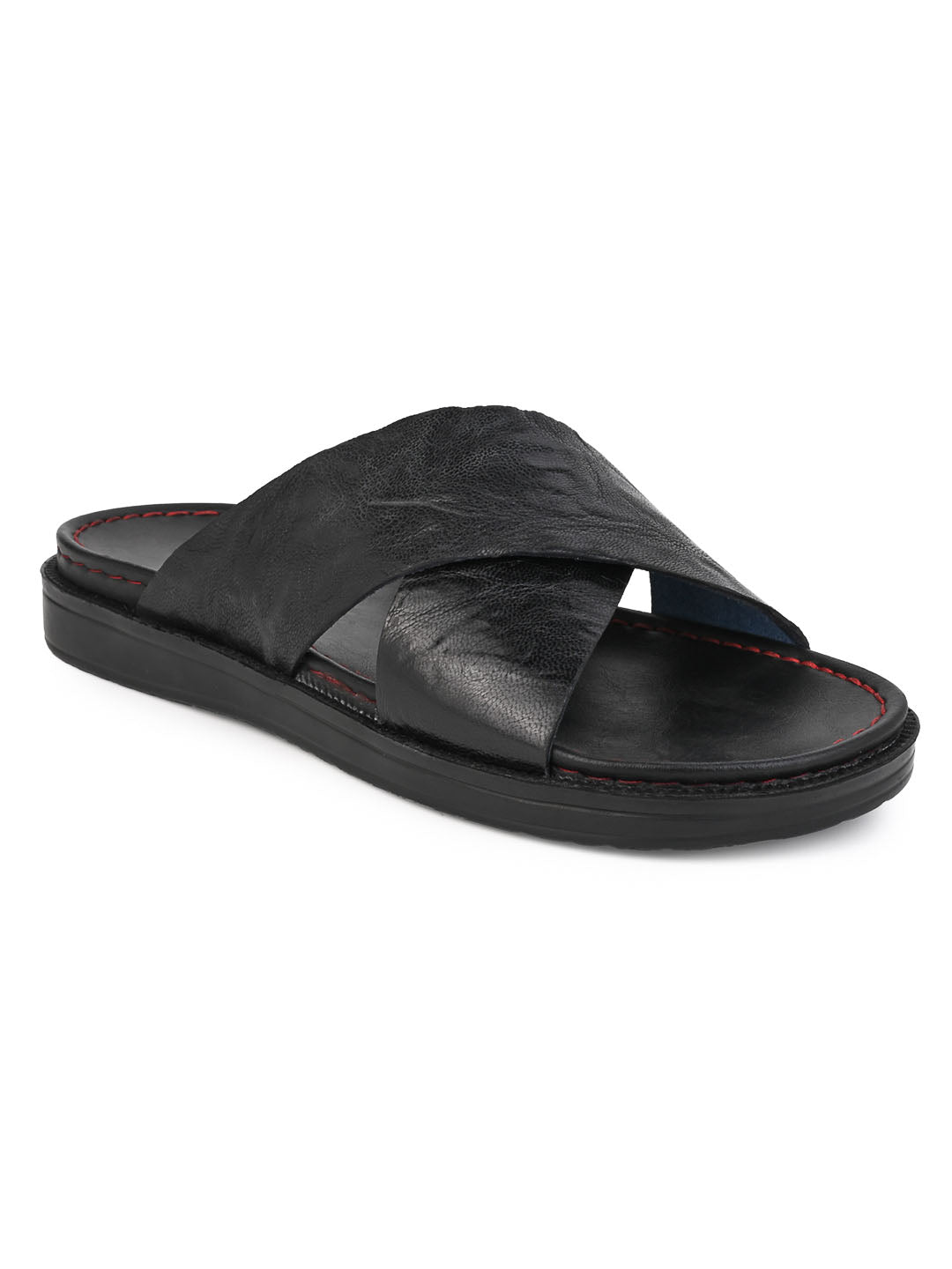 Alberto Torresi Barleta Black Leather Men Slippers