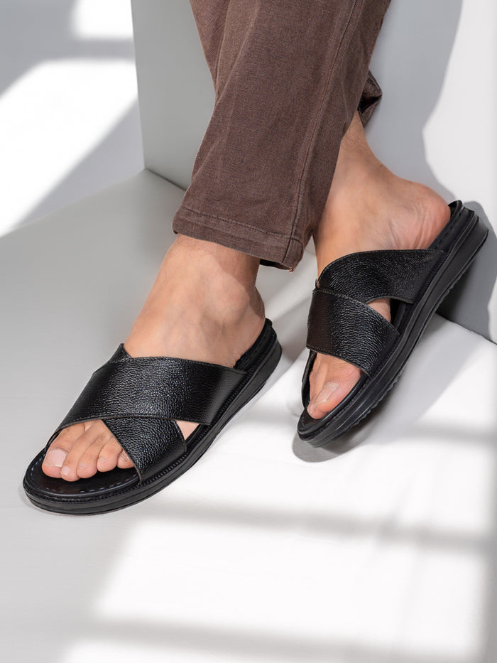 Alberto Torresi Deriko Black Genuine Leather Flats