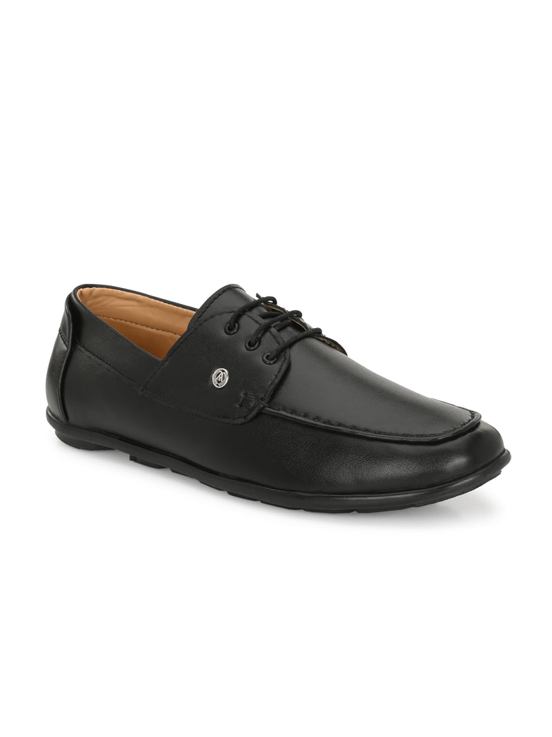 Alberto Torresi Moore Men's Black Boat Shoes