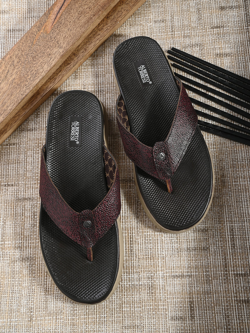 Alberto Torresi African Leather Thongs For Men With Extra Padded Flexible Footbeds Daily wear
