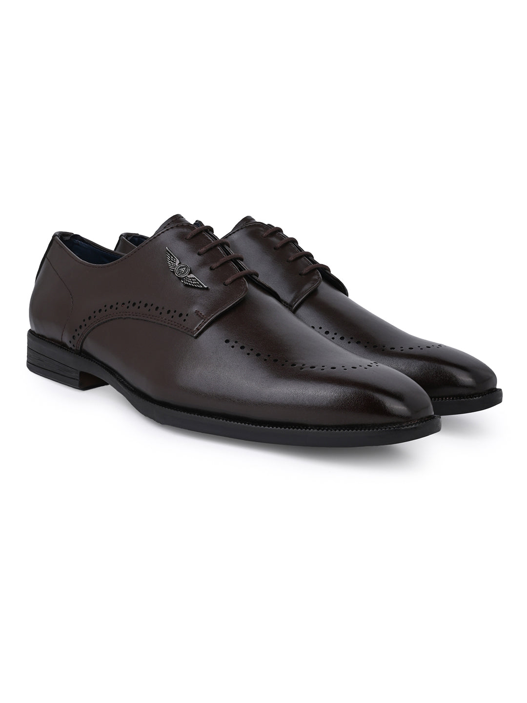 Alberto Torresi Hungary Series 607 Branded Sole Brown Formal Shoes