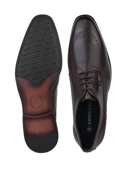 Alberto Torresi Hungary Series 607 Branded Sole Brown Formal Shoes