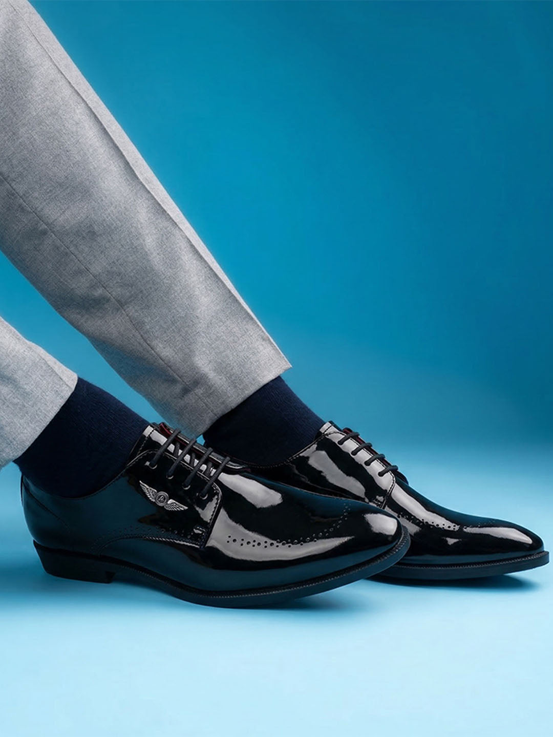 Alberto Torresi Black Patent Lace up Formal Shoes