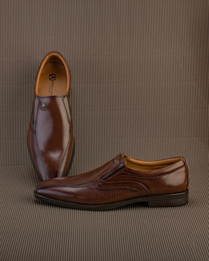 Alberto Torresi Hungary Series Brown Leather Formal Shoe With Branded Sole