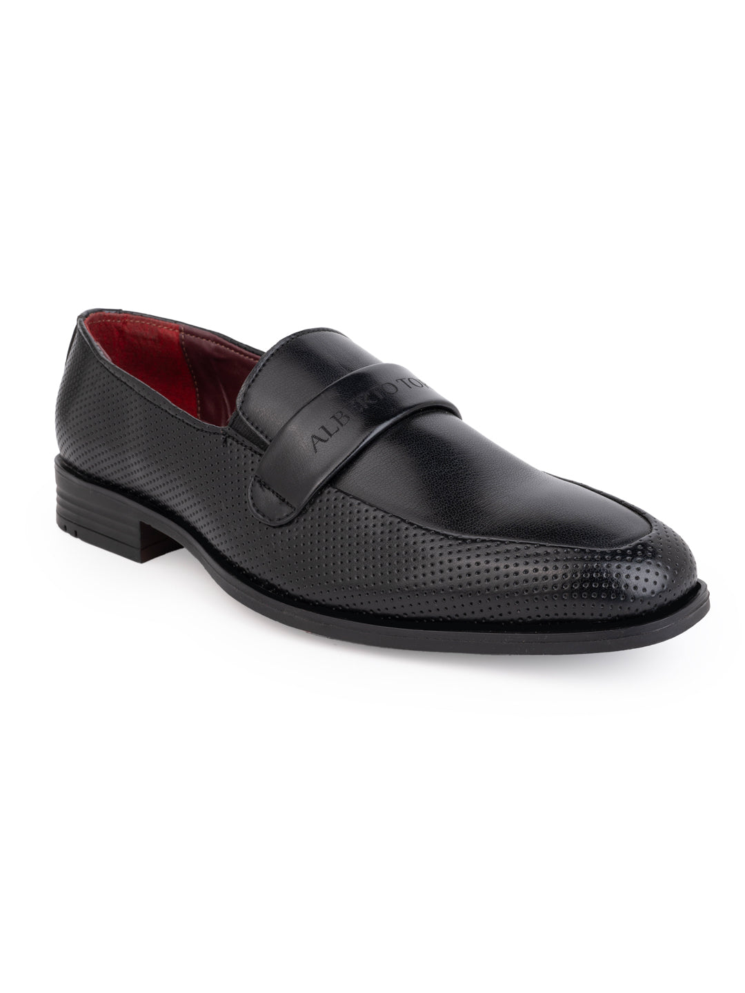 Alberto Torresi Fox leather Black Slip On Formal Shoes