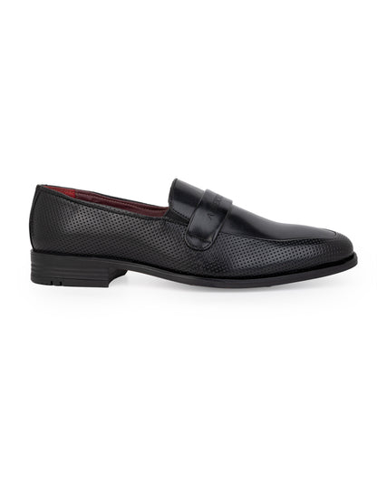 Alberto Torresi Fox leather Black Slip On Formal Shoes