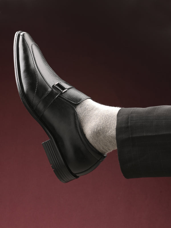 Alberto Torresi Synthetic Black Slip On Formal Shoes