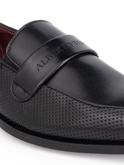Alberto Torresi Fox leather Black Slip On Formal Shoes
