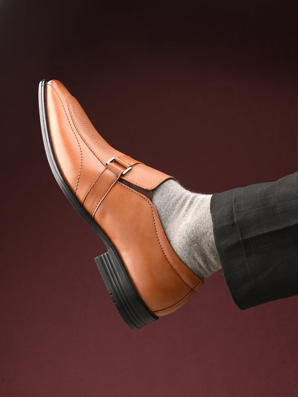 Alberto Torresi Synthetic Tan Slip On Formal Shoes