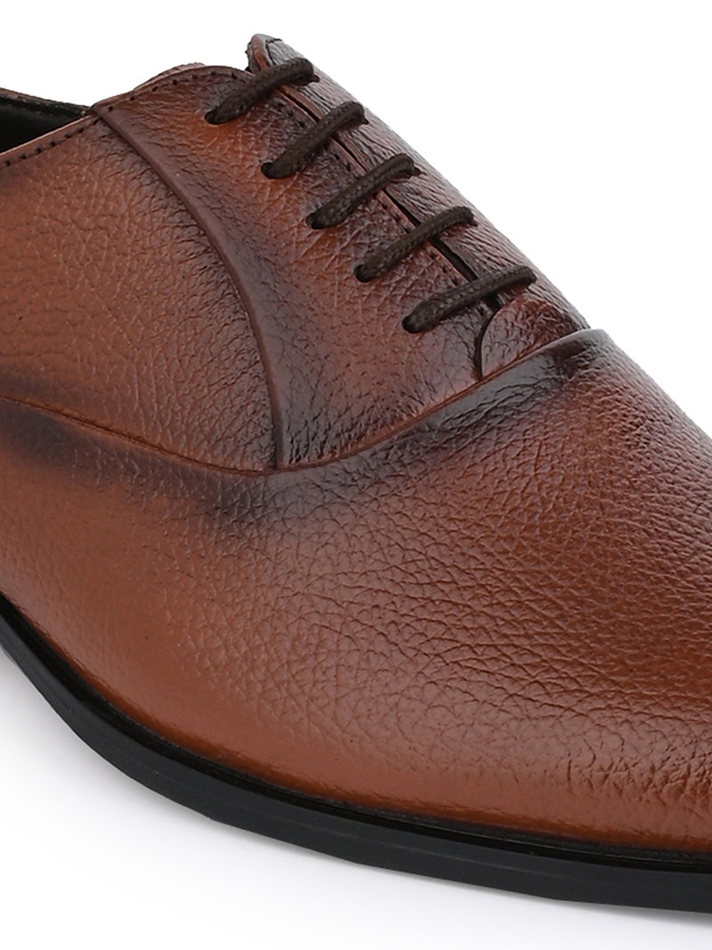 Alberto Torresi Genuine Leather Tan Lightweight Branded Sole Formal Shoes
