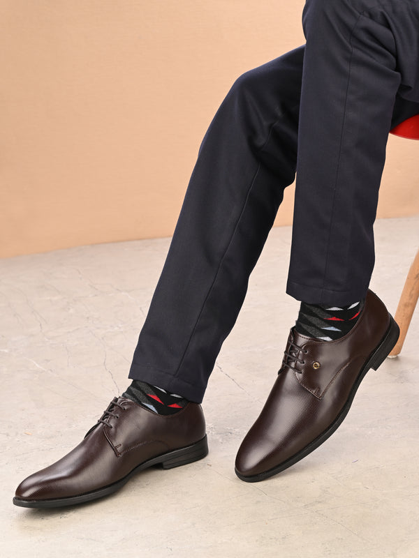 Alberto Torresi Synthetic Tan Laceup Formal Shoes for Men