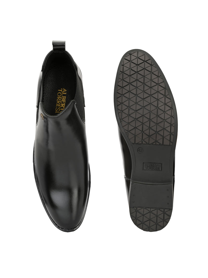 Alberto Torresi Synthetic Black Chelsea Boots For Men