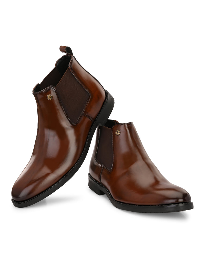Alberto Torresi Synthetic Bordo Chelsea Boots For Men