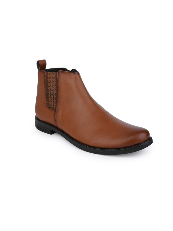 Alberto Torresi Synthetic Tan Chelsea Boots For Men