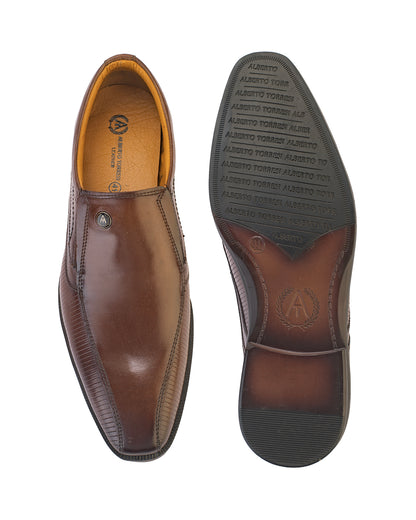 Alberto Torresi Hungary Series Brown Leather Formal Shoe With Branded Sole