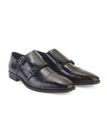 Drevano Bordo Croc-Embossed Double Monk Strap Formal Shoes for Men