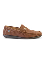 Orvello Tan Textured Loafers for Men