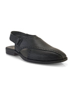 Tavric Black Embroidered Peshawari Sandals for Men