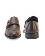 Kervano Brown Tan Double Monk Strap Formal Shoes for Men