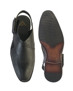 Tavric Black Embroidered Peshawari Sandals for Men