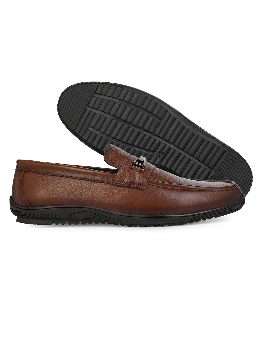 Alberto Torresi Genuine Leather Filter Your Pain Rubber Sole Loafers