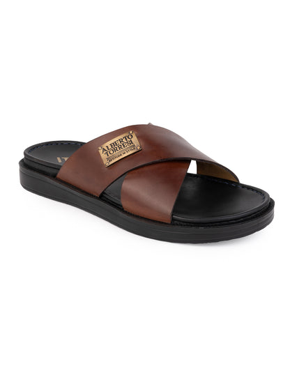 Alberto Torresi Deriko Tan Genuine Leather Flats