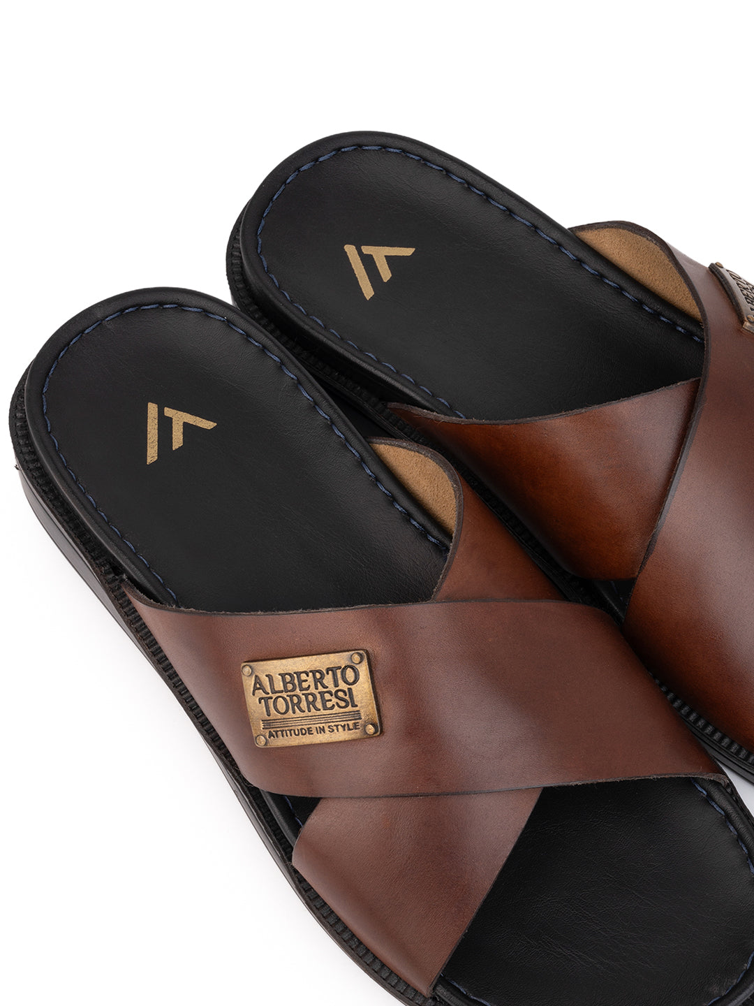Alberto Torresi Deriko Tan Genuine Leather Flats