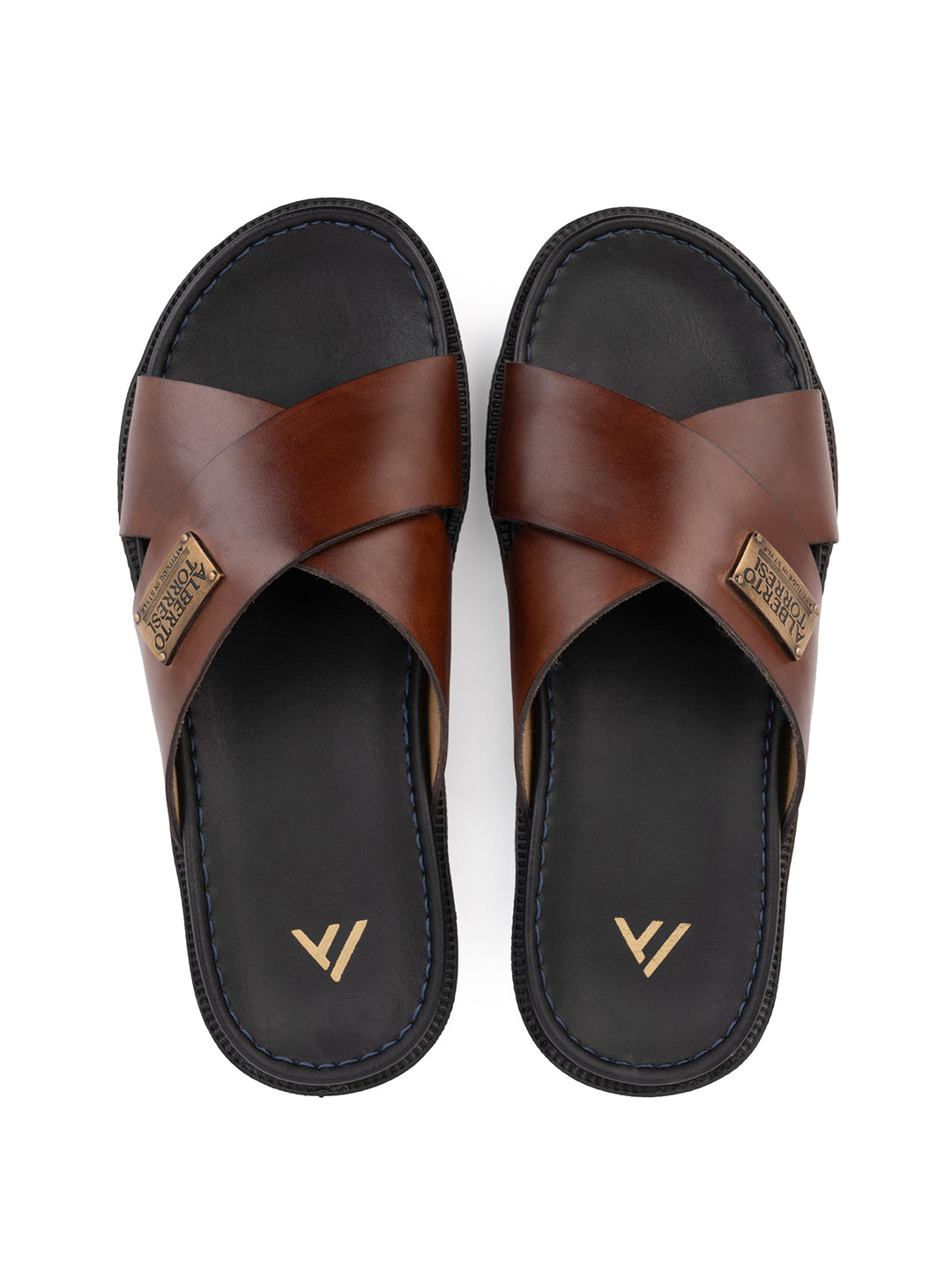 Alberto Torresi Deriko Tan Genuine Leather Flats