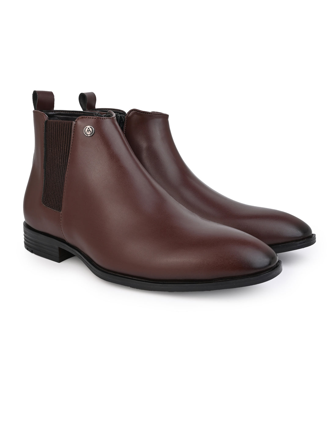Alberto Torresi Synthetic Brown Chelsea Boots For Men
