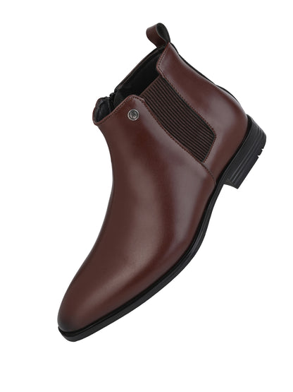 Alberto Torresi Synthetic Brown Chelsea Boots For Men