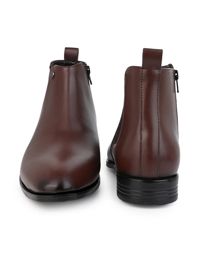 Alberto Torresi Synthetic Brown Chelsea Boots For Men
