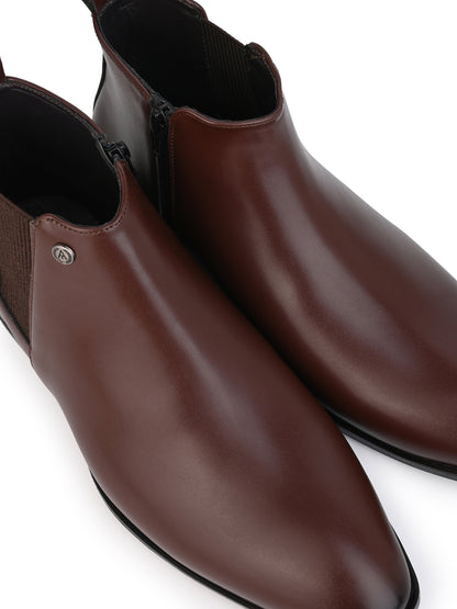 Alberto Torresi Synthetic Brown Chelsea Boots For Men