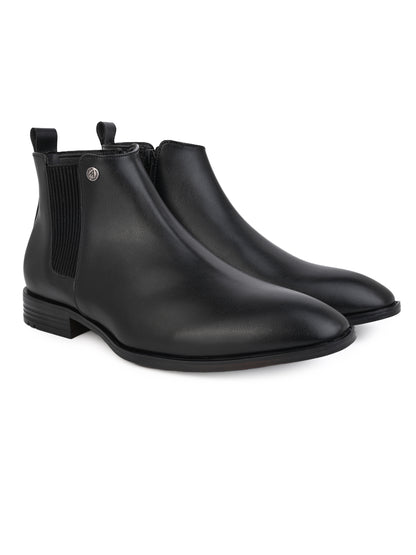Alberto Torresi Synthetic Black Chelsea Boots For Men