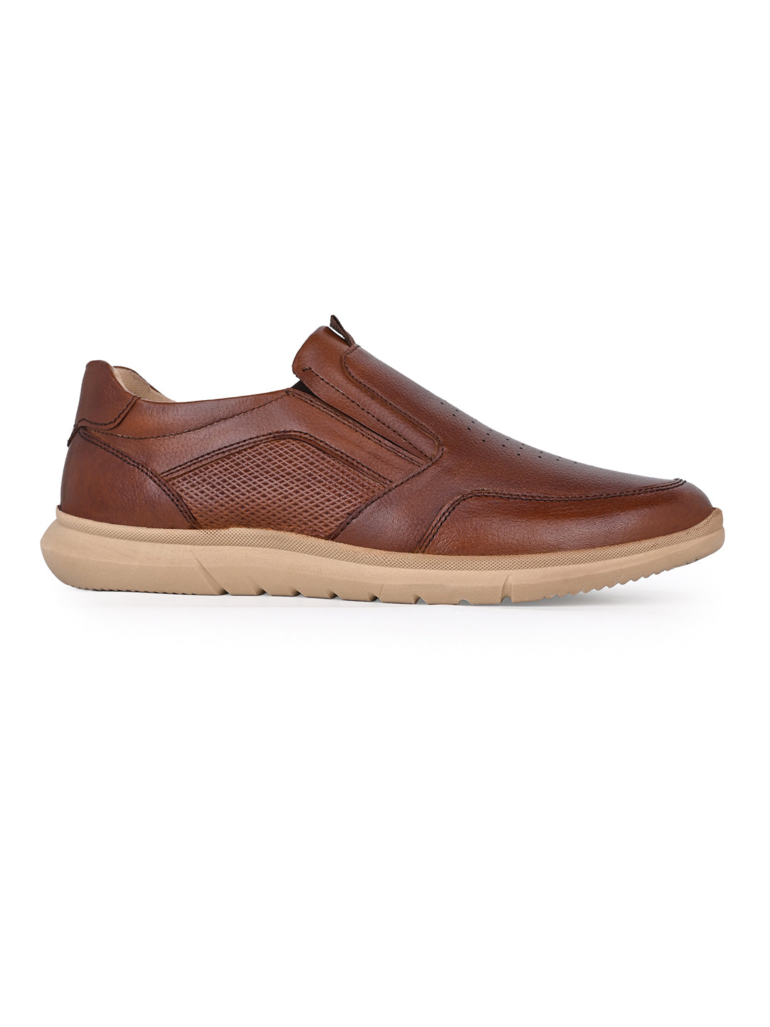 Blue Magic Men Tan Leather Formal Slip-On Sneakers (EVA Sole, 14H Flux)