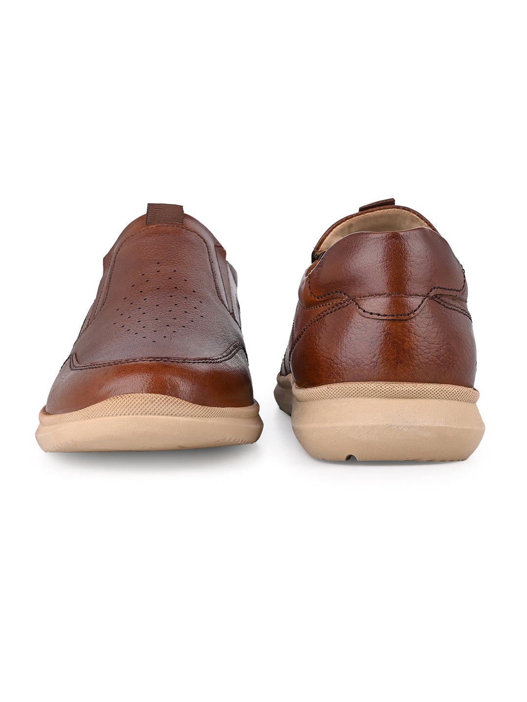 Blue Magic Men Tan Leather Formal Slip-On Sneakers (EVA Sole, 14H Flux)