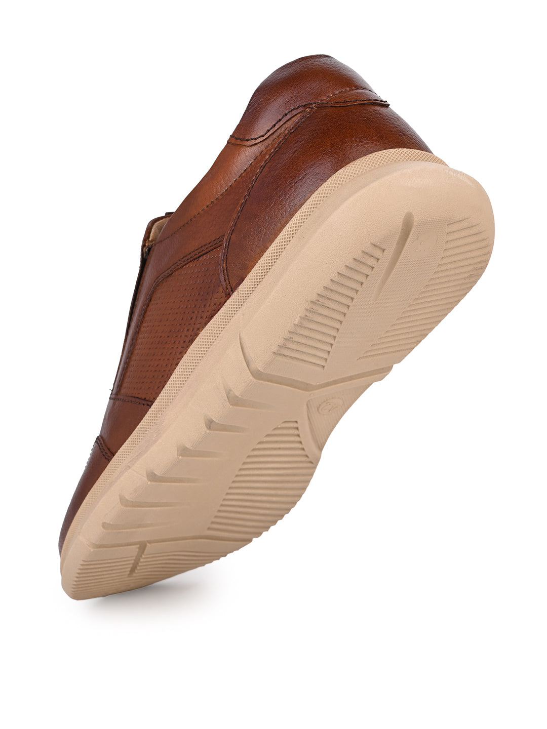 Blue Magic Men Tan Leather Formal Slip-On Sneakers (EVA Sole, 14H Flux)