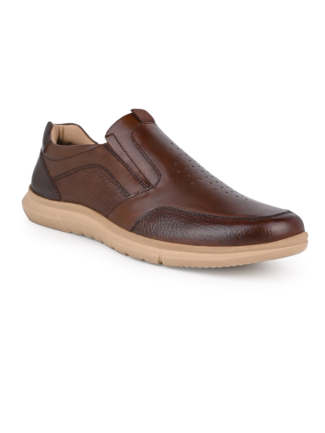 Blue Magic Brown Men Leather Formal Slip-On Sneakers (EVA Sole, 14H Flux)