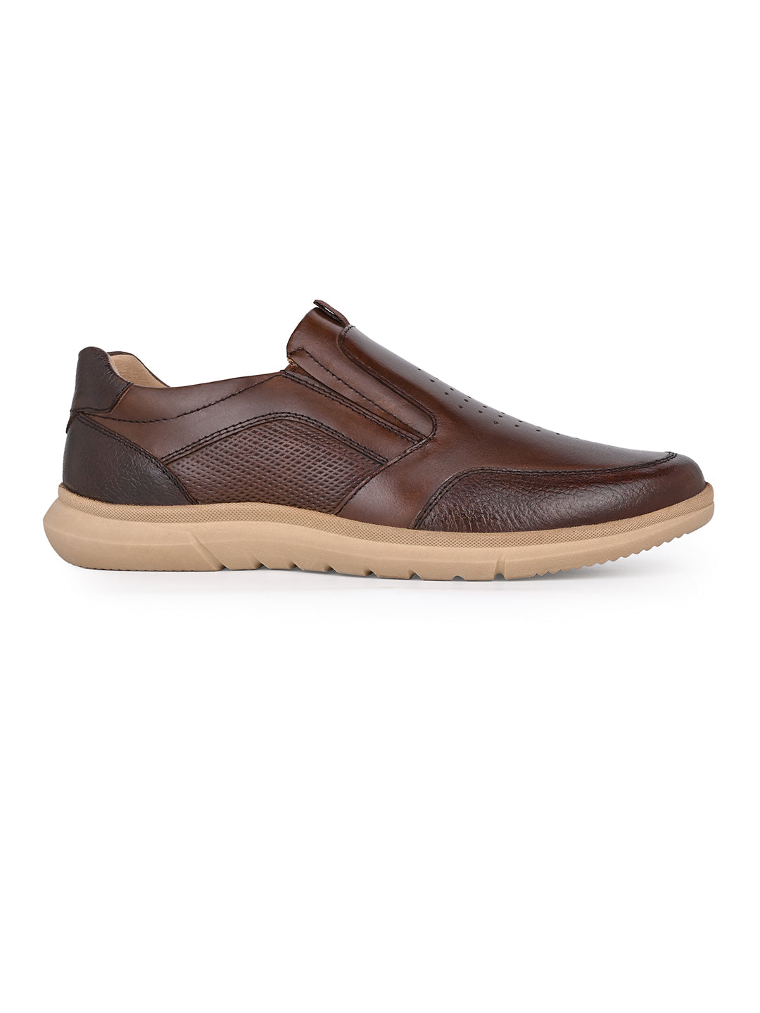 Blue Magic Brown Men Leather Formal Slip-On Sneakers (EVA Sole, 14H Flux)