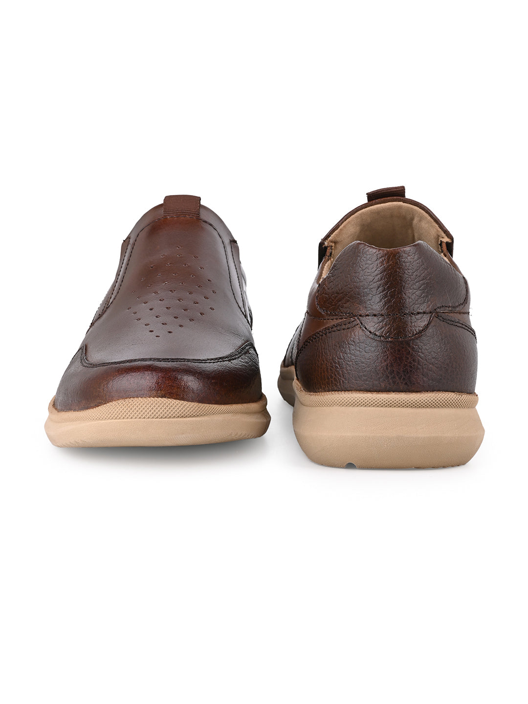 Blue Magic Brown Men Leather Formal Slip-On Sneakers (EVA Sole, 14H Flux)