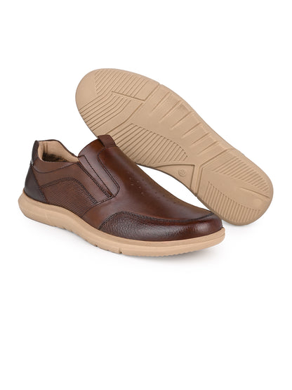 Blue Magic Brown Men Leather Formal Slip-On Sneakers (EVA Sole, 14H Flux)