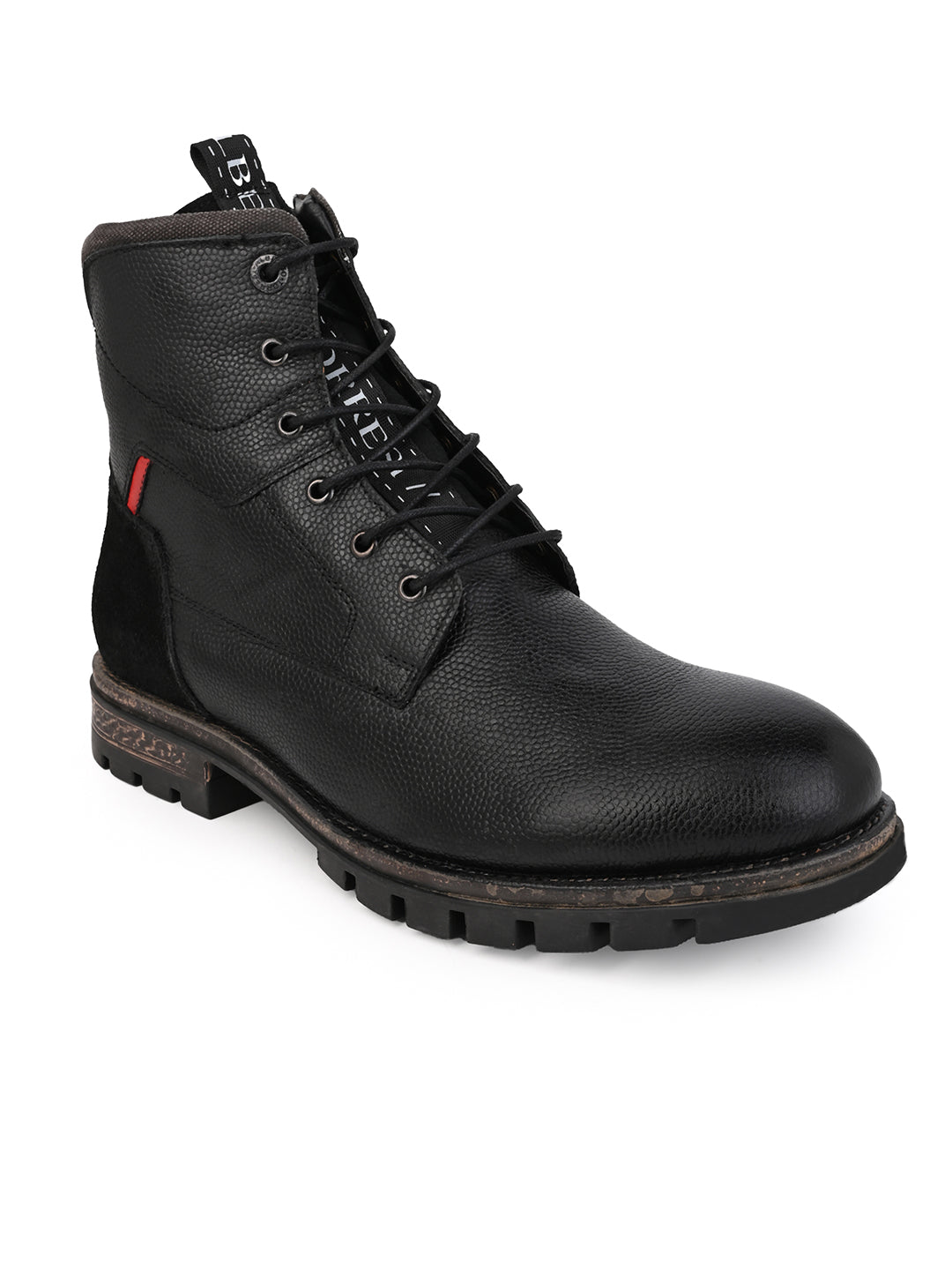 Black Leather Lace Up Boots