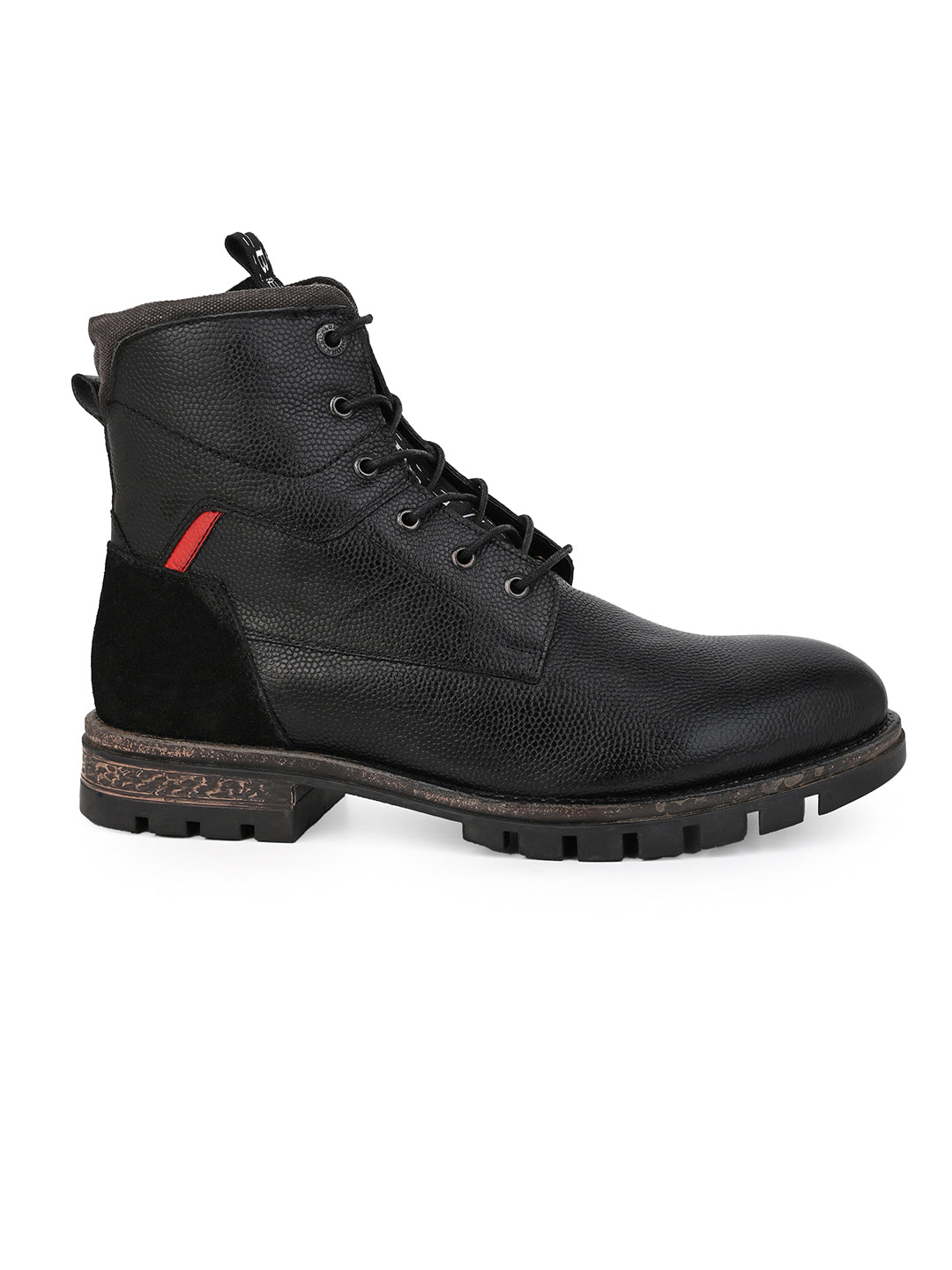 Black Leather Lace Up Boots
