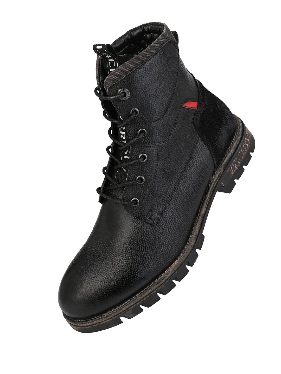 Black Leather Lace Up Boots